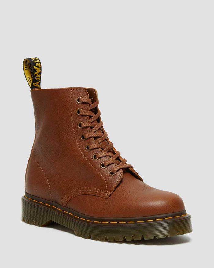 Dr Martens Mens 1460 Pascal Bex Leather Lace Up Ankle Boots Brown - 72584WLDU